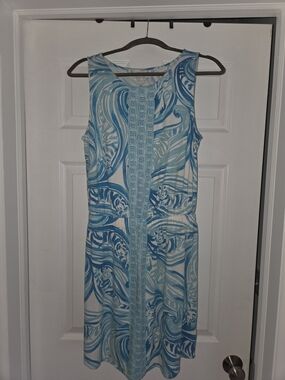 Lilly Pulitzer Blue and White Geometric Dress